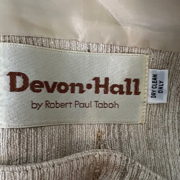 Devon Hall by Robert Paul Taboh Silk Blend Dupioni Blazer Jacket Womens 10 Beige - Picture 4 of 4